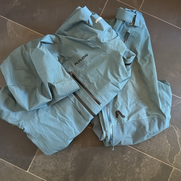 Blue Flylow Ski Jacket and Pants - Picture 1 of 8